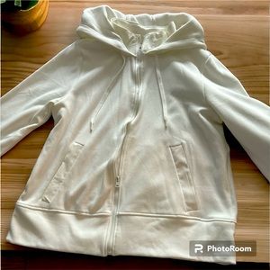 Spring White Jacket with thick inside lining to keep the breeze out